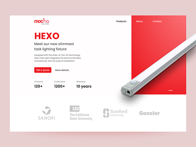 Mocha Lighting Website clean design figma fixture lamps lighting ui ux