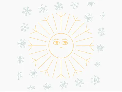 Snowflake character cute design hand drawn illustration snow snowflake sun sun stories texture winter