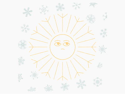 Snowflake character cute design hand drawn illustration snow snowflake sun sun stories texture winter