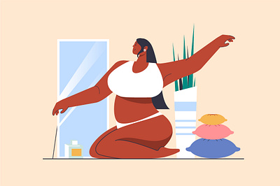 Body Positive Illustration beautiful beauty body character concept design female figure flat girl graphic happy illustration landing page people positive vector web woman