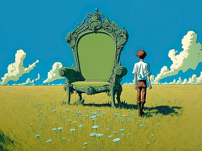 Chair 4 ai art color concept design digital gradient grass illustration light midjourney minimal painting photoshop simple