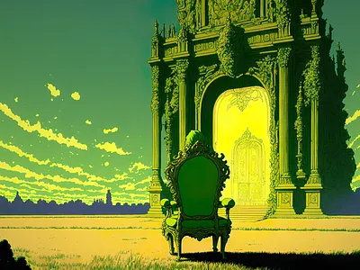 Chair 3 ai art color concept design digital gradient grass illustration light midjourney minimal painting photoshop simple