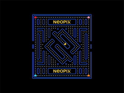Pack-Man Neopix arcade branding design font games graphic design icon icon set illustration letters logo maze nintendo pack man retro typo vector