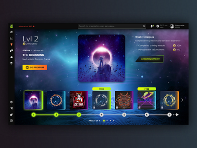 Season Pass - Web app gamification app design darktheme gaming gamingui neondesign ui ux webapp