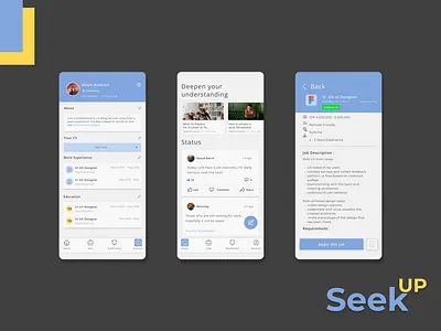 SeekUp | Job Vacancy App easy ui easy ui ux job app job app design job portal job portal app job ui design job ui ux job ui ux design job vacancy app job vacancy mobile app mobile app mobile app design simple mobile app simple ui simple ui design simple ui ux ui ui ux ui ux design