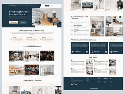 Luminous Interior - website concept for Interior design studio. design illustration logo ui ui design ui ux user experience user interface ux ux design