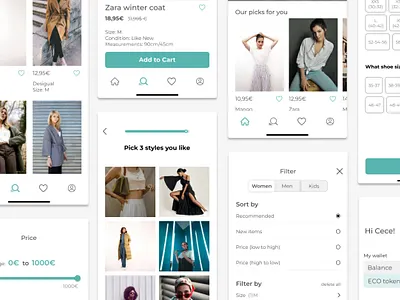 app UI :: e-commerce app design ui ux