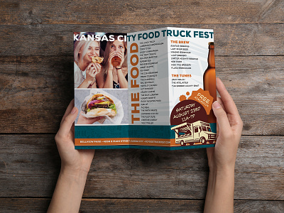 Brochure Design beer brew brew fest brochure design eat event fold food food truck hamburger layout mockup photo print promotion tri fold typography