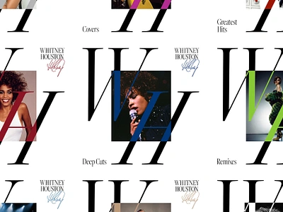 Whitney Houston Brand Design Identity brand identity branding design editorial design logotype music serif typography whitney houston