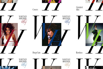 Whitney Houston Brand Design Identity brand identity branding design editorial design logotype music serif typography whitney houston