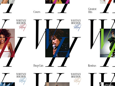 Whitney Houston Brand Design Identity brand identity branding design editorial design logotype music serif typography whitney houston