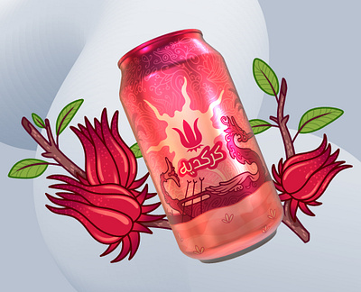 Hibiscus illustration can graphic design hibiscus illustration packaging