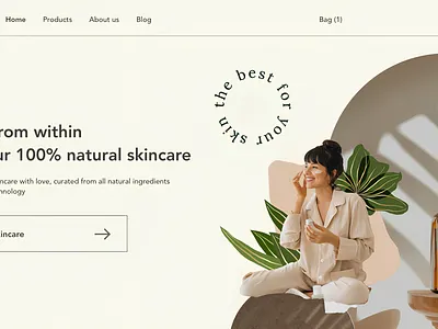 Website for a skincare company branding design mockup ui ux
