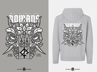 Oni Mask and Lotus band band merch beast grey japan line line art lotus mask merch merch design merchandise metal metalcore monoline oni oni mask vector we came as romans
