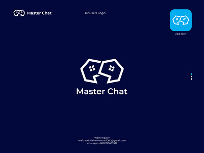 Chat Logo, Unused logo,Branding,letter M & Home Concept 3d a b c d e f g h i j k l m n app icon app logo branding design graphic design home logo illustration letter m logo m monogram new branding o p q r s t w x y z popular real estate logo typography unused logo vector