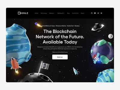 SKALE site - 3D hero! 3d animation crypto design development landing page m motion design planet skale space ui ux video web webflow webiste