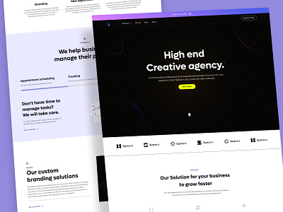 Agency Landing Page design agency creative design figma landing page minimalist modern saas ui website