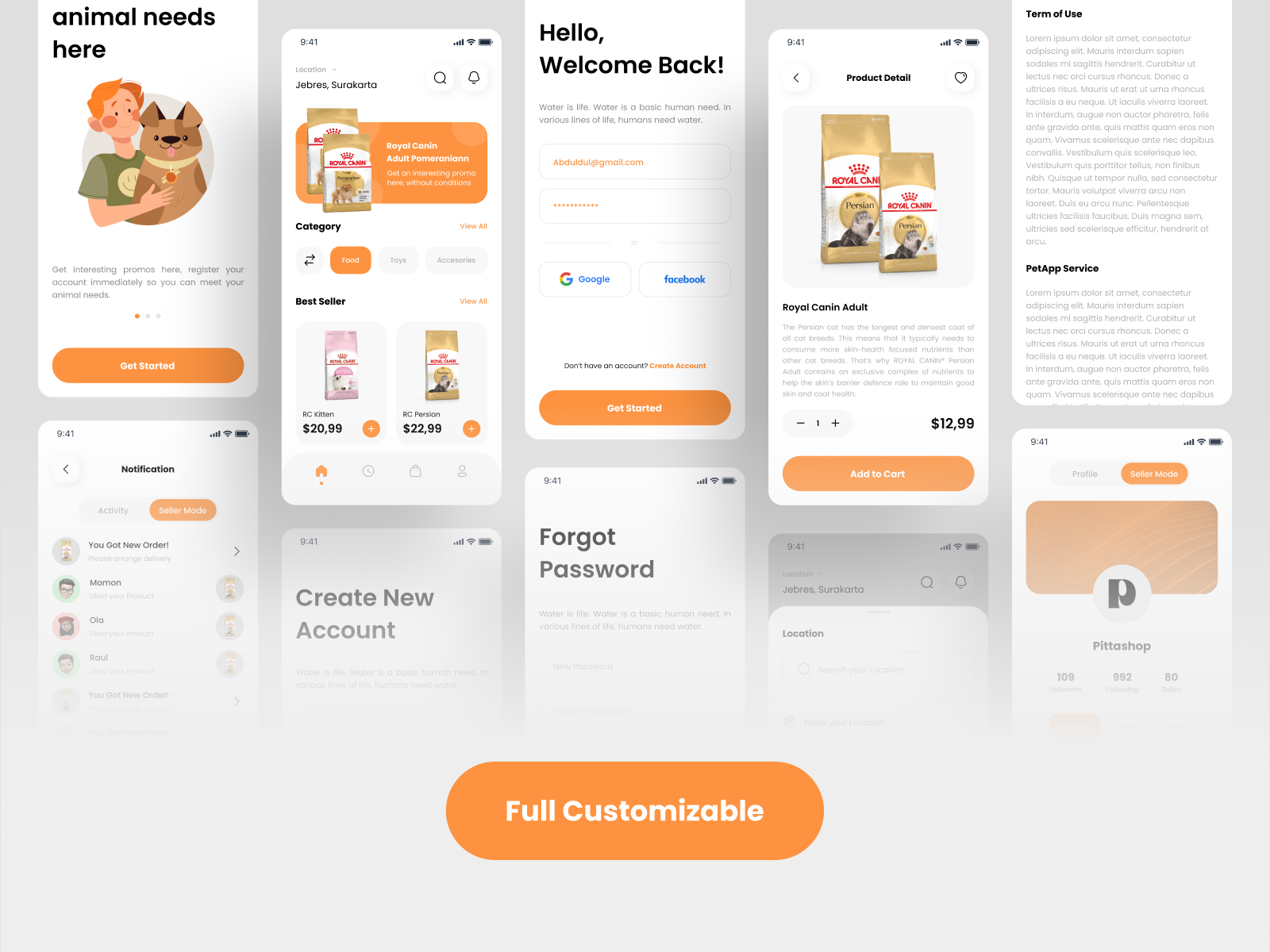 [ FREEBIE ] Pittashop - Pet App UI KIT🔥 by Hatypo Studio on Dribbble