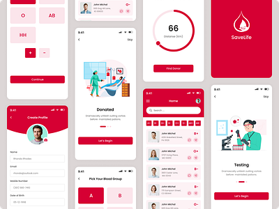 Blood Donation App app blood blood bank blood donation blood donation app blood donnor app blood donor doctor donation emergency fireart hospital minimal mobile app mobile app design organization track ui ux uxui design