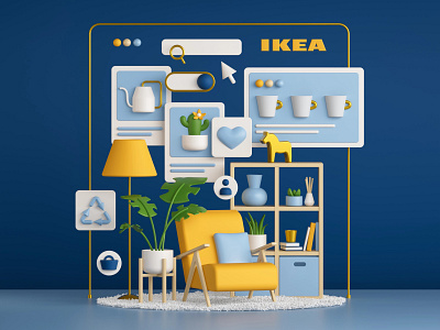 3D IKEA 3d cg cinema4d ikea logo rozov visualisation wnbl