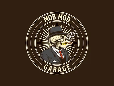 Mod Mob Garage vintage logo branding design graphic design illustration ilustractor logo tshirt vector vintage