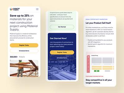 Material Supply Website agency building business construction landing page landing page design logistics marketing product design ui ui design ux ux design web design webpage design website design