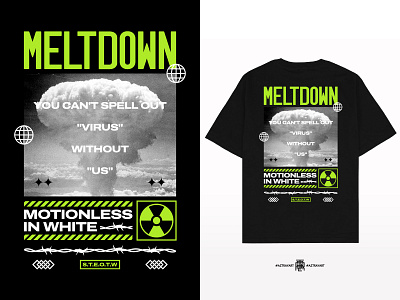 Nuclear and Virus anti design band band merch globe meltdown merch merch design merchandise metal metalcore motionless in white nuclear virus