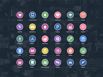 TopPlace Map Legend Icons custom icon graphic icon icon designer icon set iconography icons legend map pictogram symbol system icon ui website