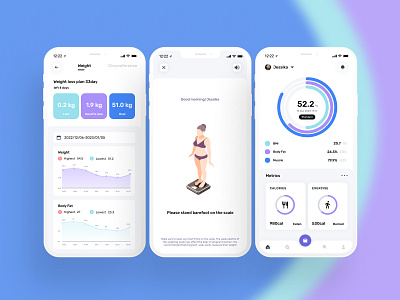 Health App data health product design scale ui ux weightloss