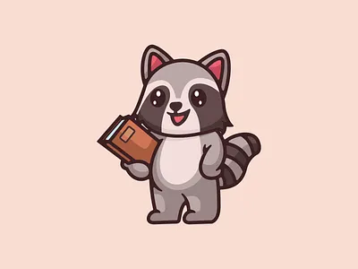 Cute racoon Illustration Cartoon animal cartoon character cute design graphic design illustration logo