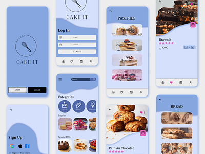 Bakery App app design graphic design illustration ui ux