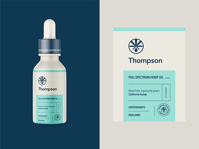 CBD / Branding & Packaging Design for Thompson branding calm cannabis cbd cbd oil drop health hemp label leaf oil packaging packaging design skincare thc wellness