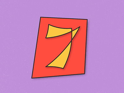 7 7 colorful design golden ratio grain letters line logo logocreation logodesign minimalistic noise number purple red sandro stroke symbol vector yellow