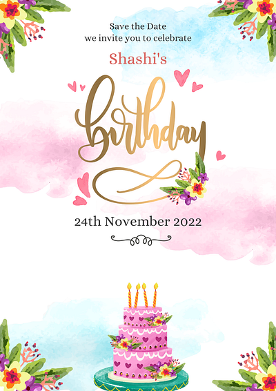 Shashi's Birthday branding design graphic design illustration typography vector