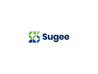 Sugee - Logo Design V4 agri agriculture blue brand identity branding farming finance green harvest leaf leaves logo logo design negative space tech technology