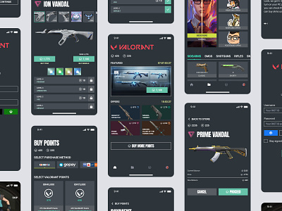 VALORANT Skin Store App app design design system prototype ui ux valorant valorant skin valorant store