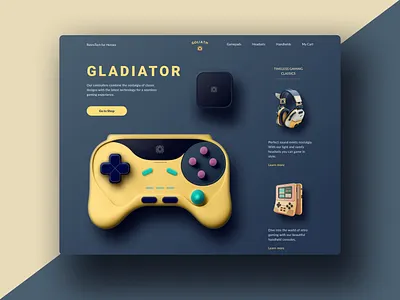 Gamepad Landingpage Exploration branding game ui vector web