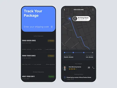 Delivery Application clean delivery delivery app delivery application design logistics minimalistic mobile mobile app mobile application modern orders products delivery app simple track tracking order ui ux