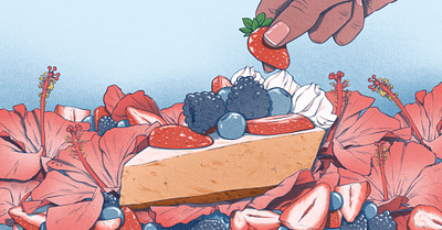 Cheesecake digital folioart food illustration sarah maxwell texture