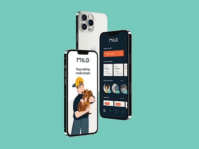 Milo - The Dog Walking App that makes booking simple brand brand design branding design graphic design illustration logo type typography ui