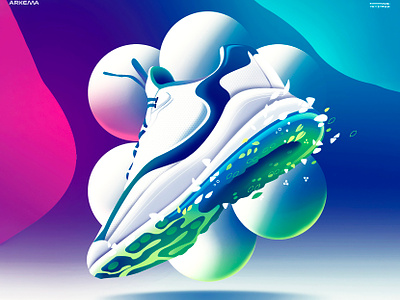 Arkema anual report - Biosourced Plastic branding company cover design ecology futur illustration magazine sneakers transition vector