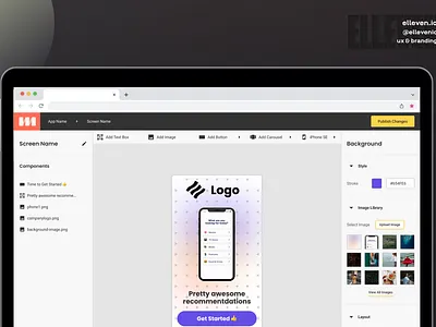 Low Code Mobile Onboarding Builder Platform branding design graphic design illustration logo search ui ux vector web design