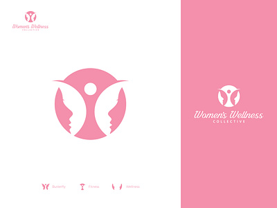 Women's Wellness Logo, Logo Design abstract beauty logo brand design business butterfly community consulting firm logo flat logo logo design logo designer logos logotype minimalist negative space logo non profit logo o logo simple startup logo women care