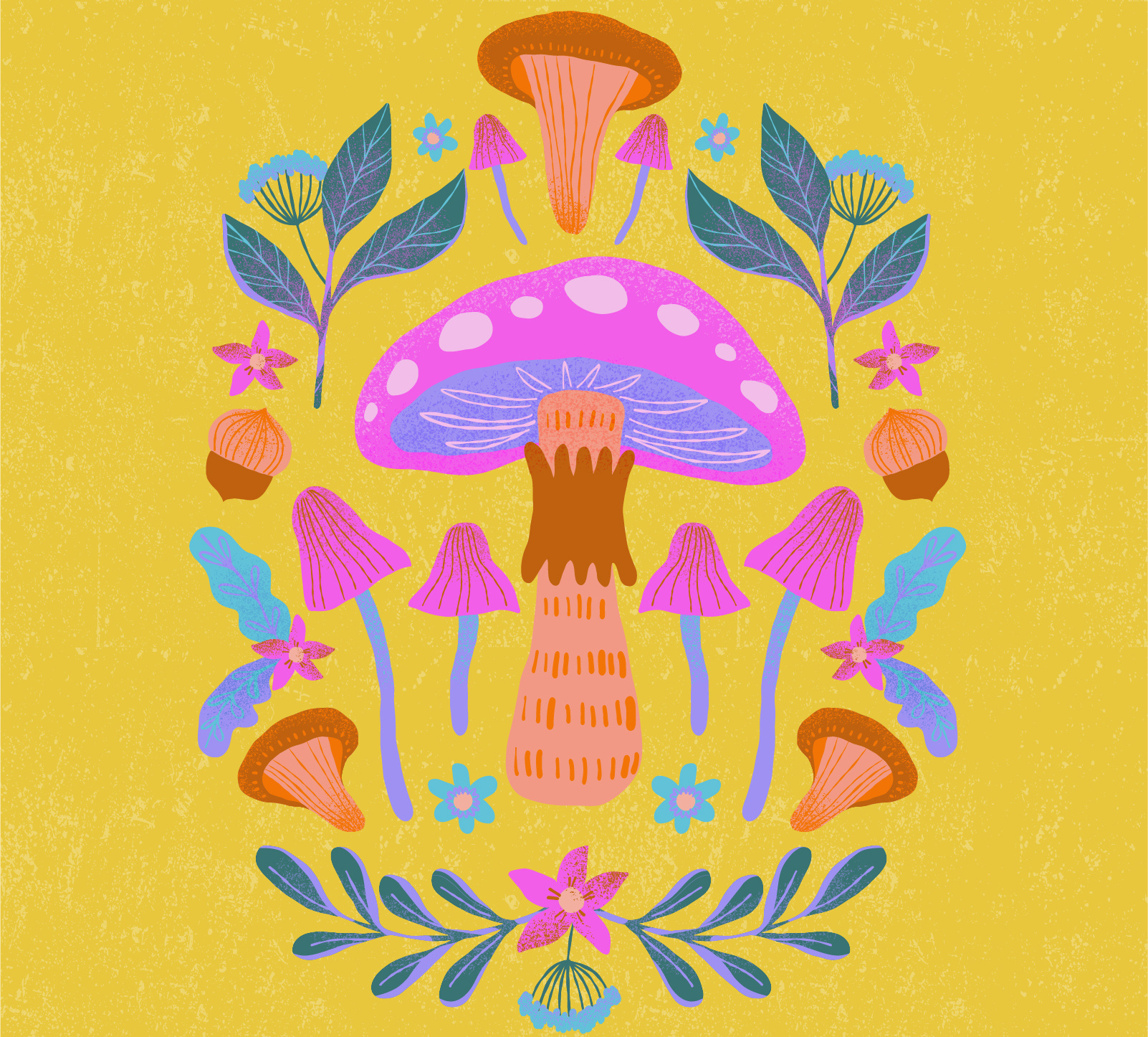 Mushroom Centerpiece art artwork digital art digital illustration illustration mushroom spot illustration surface design