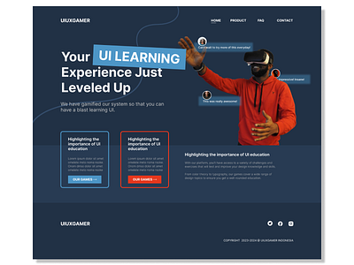 UIUXGAMER Landing page website graphic design landing page ui ux