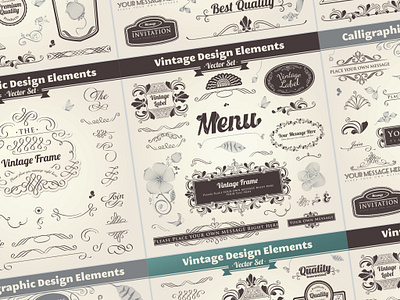 Calligraphic & Vintage Design Elements calligraphic classic design design elements illustration vector stock vintage
