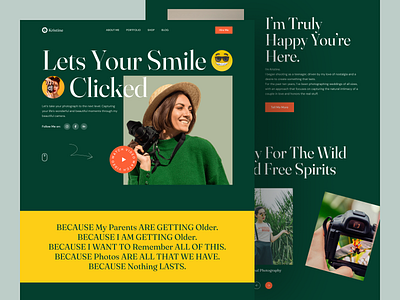 Photographer Portfolio Landing Page design homepage landing page moskur personal portfolio photo photographer photographer portfolio photographer portfolio website photography portfolio portfolio landing page portfolio website ui design uiux web web design web ui website