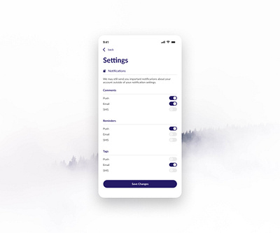 Settings page design figma graphic design ui ux