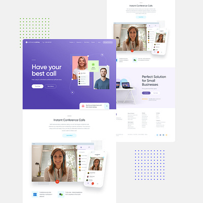 ConferenceCall Design Concept branding design graphic design illustration landing page landing page design ui ux