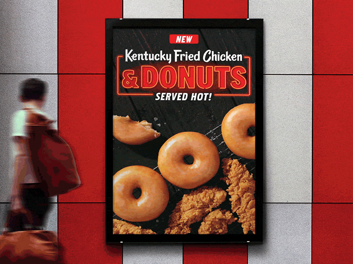 Kentucky Fried Chicken & Donuts donuts fastfood fried chicken glazeddonuts kfc logo pointofpurchase pop
